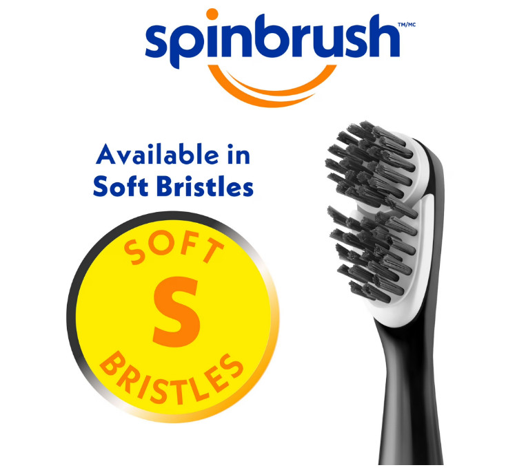Spinbrush Charcoal Clean Battery-brush, Charcoal-Infused, electric 1-Count