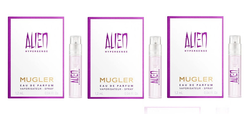 3x Thierry Mugler Alien Hypersense Women Sample 0.04 oz 1.2 ml Edp Spray