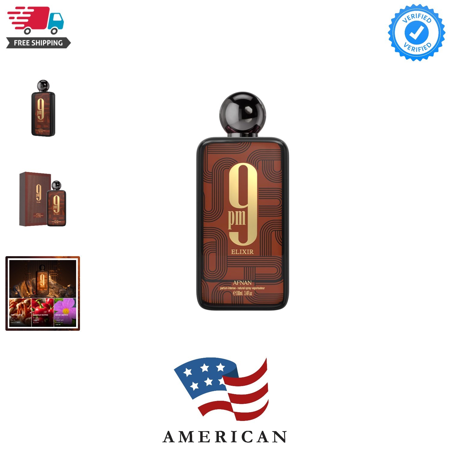 9 PM Elixir Unisex Extrait de Parfum, 3.4 Fl. Oz