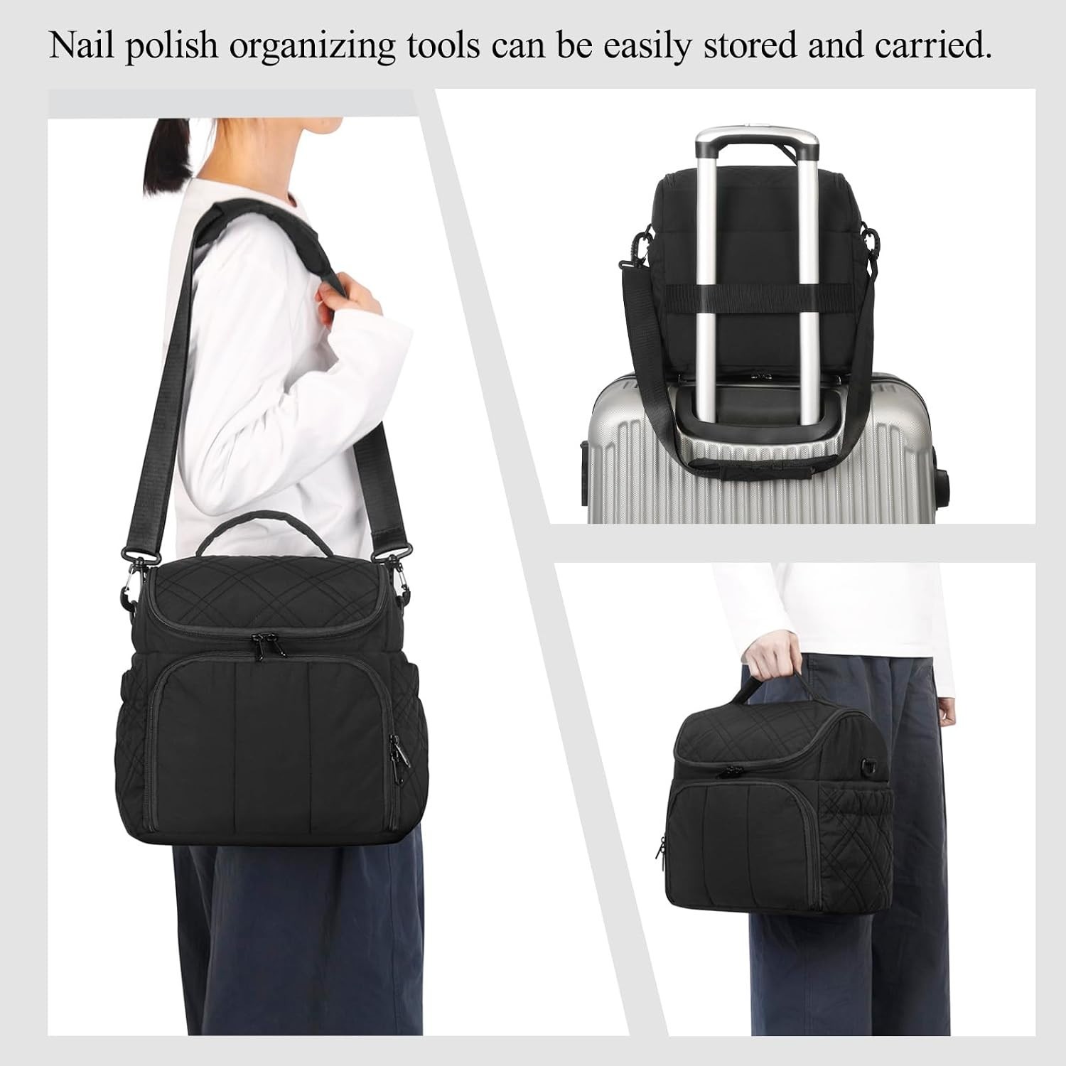 Portable Nail Polish Organizer with 60-Bottle Capacity