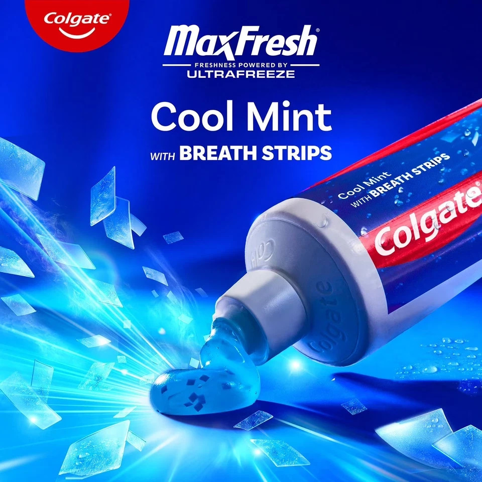 Colgate MaxFresh Toothpaste Cool Mint Mini Breath Strips 7.3oz 5 Pack