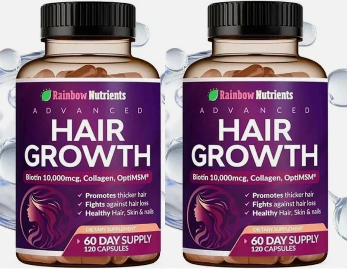 2PC Rainbow Nutrients Advanced Hair Growth-Promote Hair Growth-NEW FREE SHIP