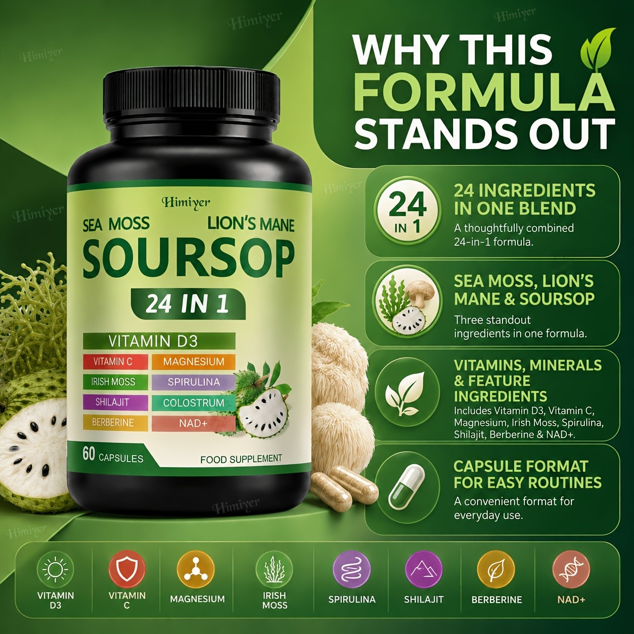SOURSOP Capsule – Digestion & Immune Support, Antioxidant Support