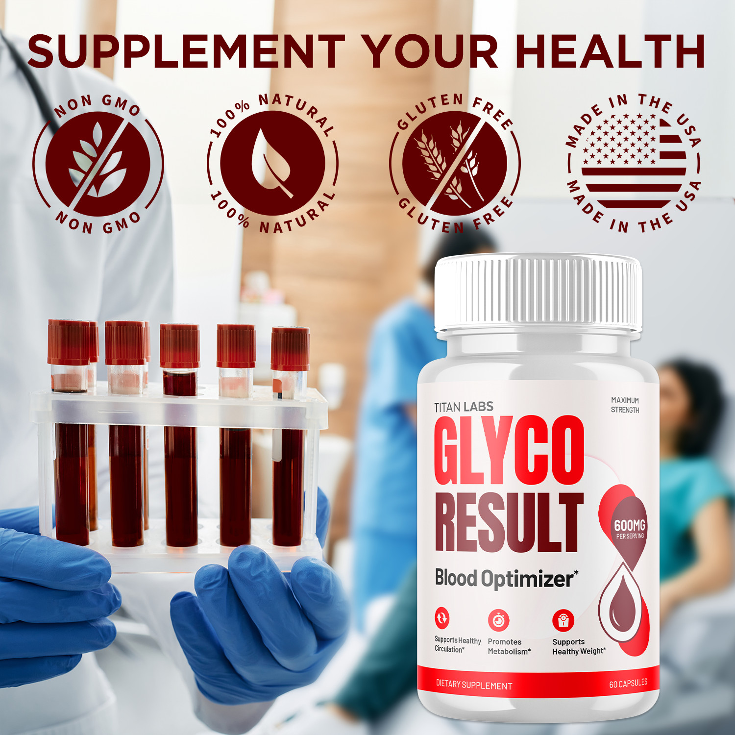 (3 Pack) Glyco Result Advanced Blood Health Support Formula GlycoResult 180 Caps