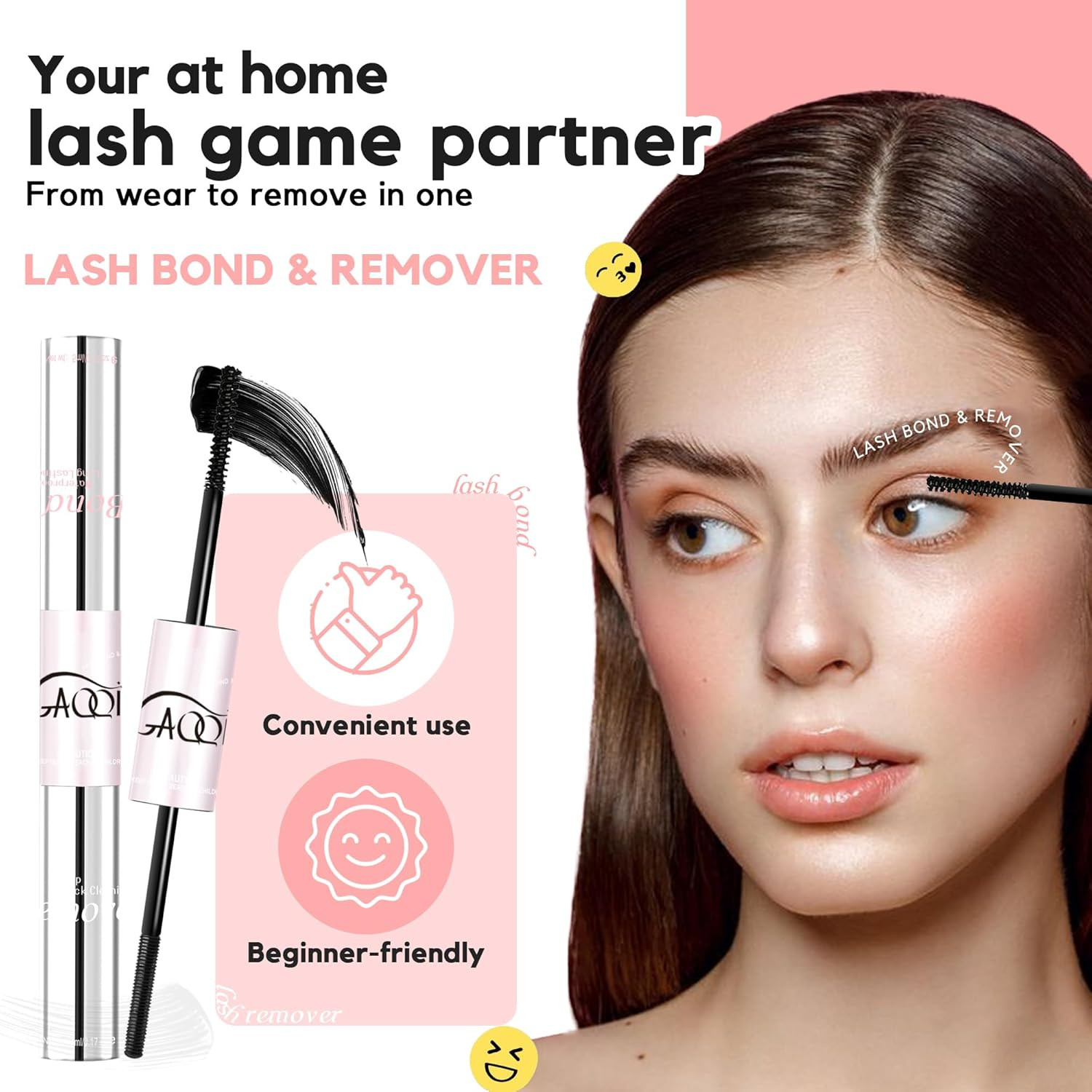 GAQQI Lash Bond and Remover 2 in 1, Waterproof Lash Cluster Glue & Lash Remover,