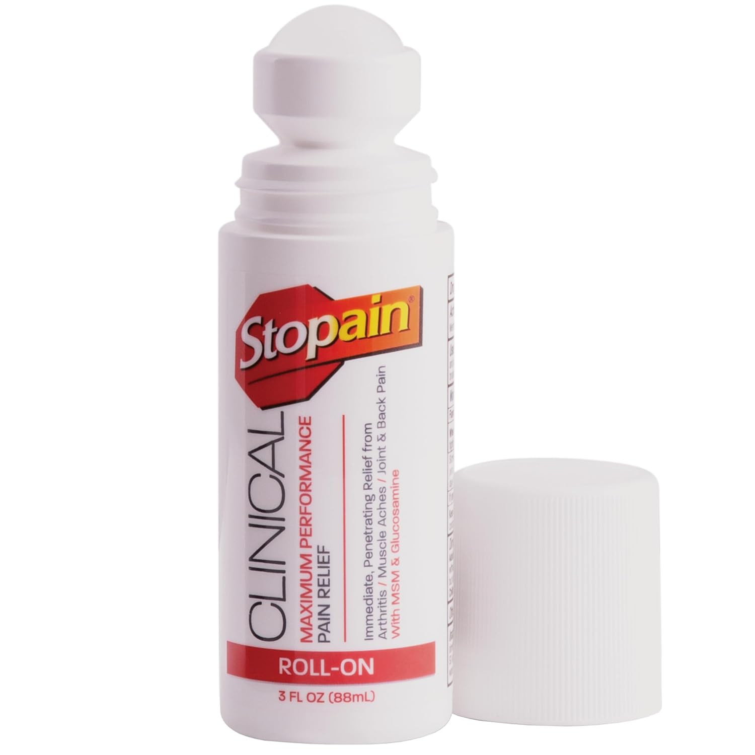 Clinical 10% Menthol Pain Relief Roll-On (3 Oz), Professional Strength Topical A