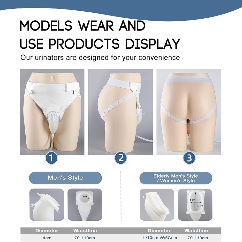 Reusable Silicone External Urine Catheter Collector Bag Wearable Urinal Bag Aids