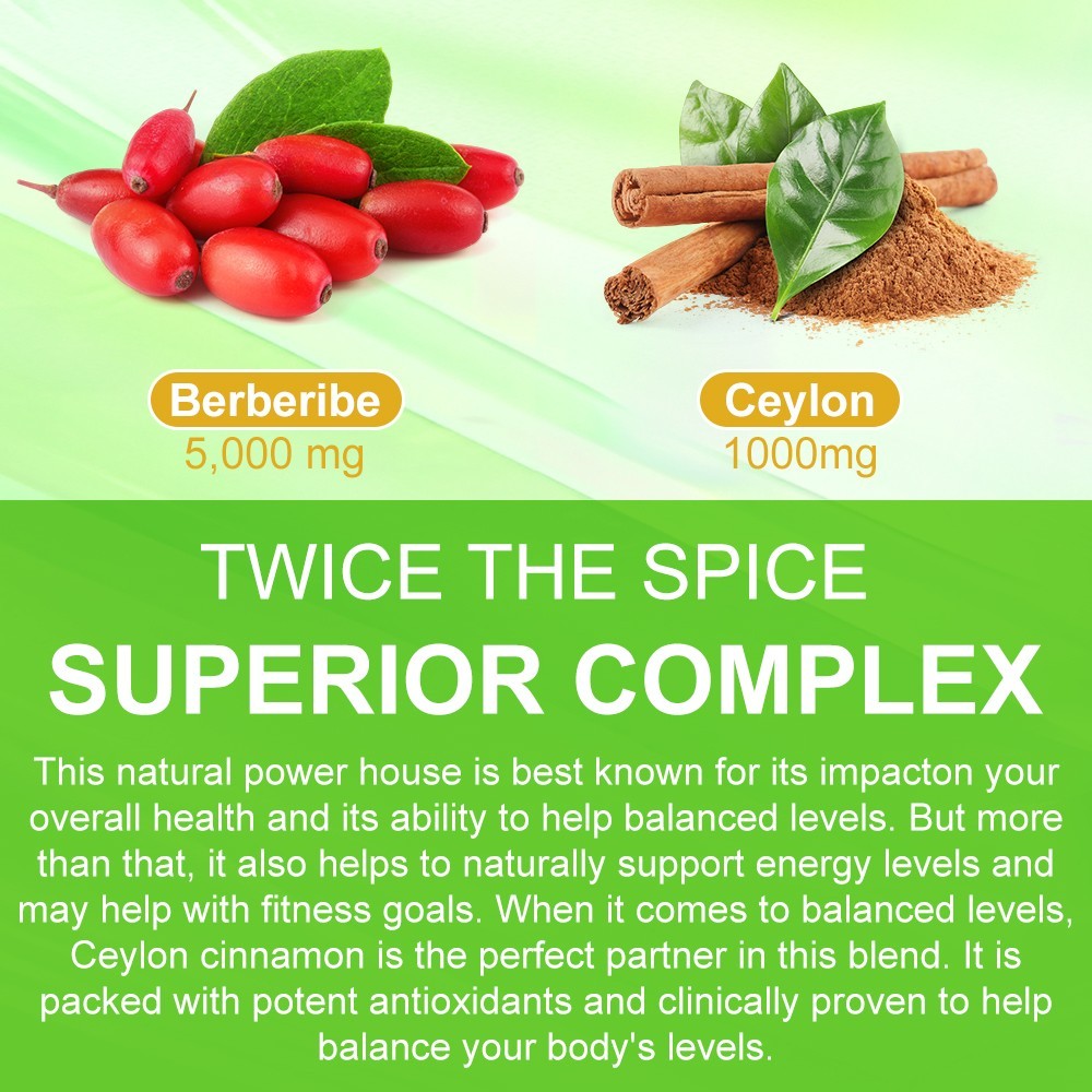 Berberine with Ceylon Cinnamon 5000mg 120 Caps Heart Health & Immune – US
