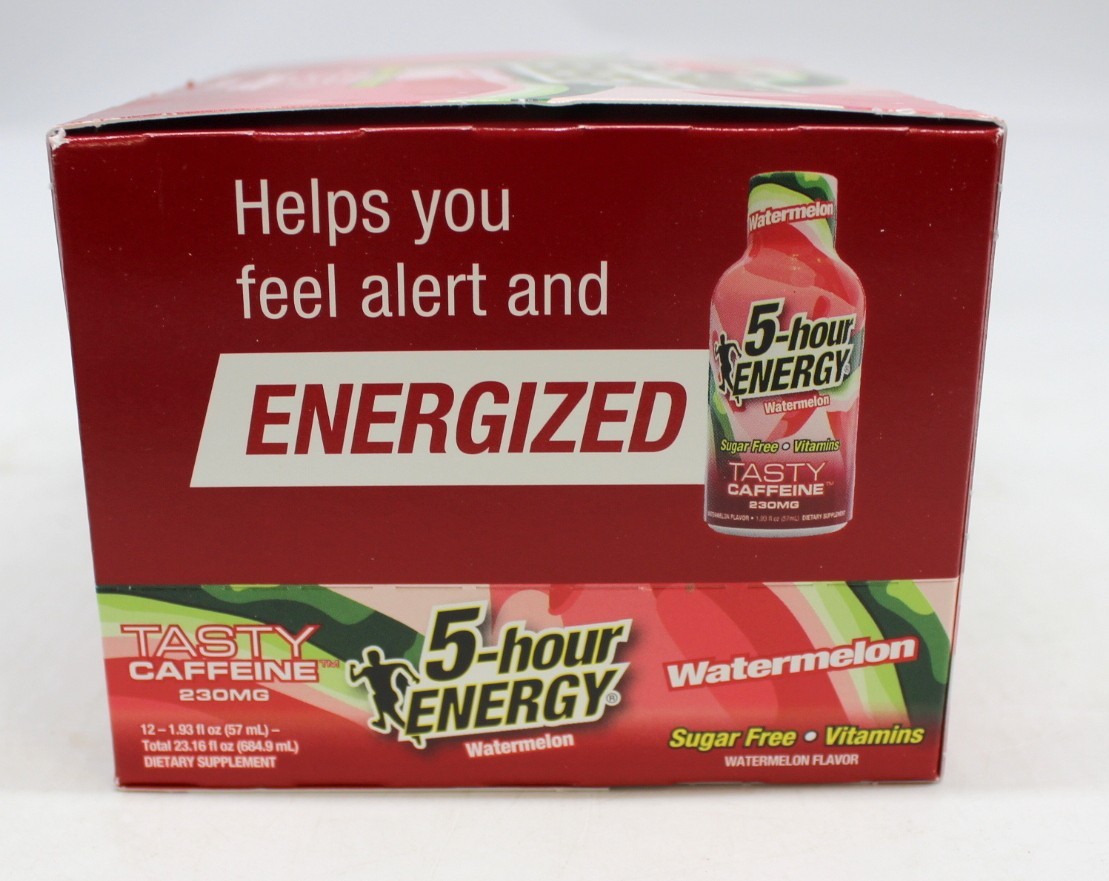 5 Hour Energy Extra Strength Watermelon 12 Count Box 1.93 oz Shots Five Hr New