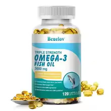 Omega 3 Fish Oil – with EPA & DHA, Supports Nervous System, Skin and Hair Health