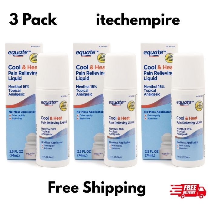 3 Pack Equate Max Strength Cool & Heat Joint Topical Pain Relief for Body 2.5 Oz