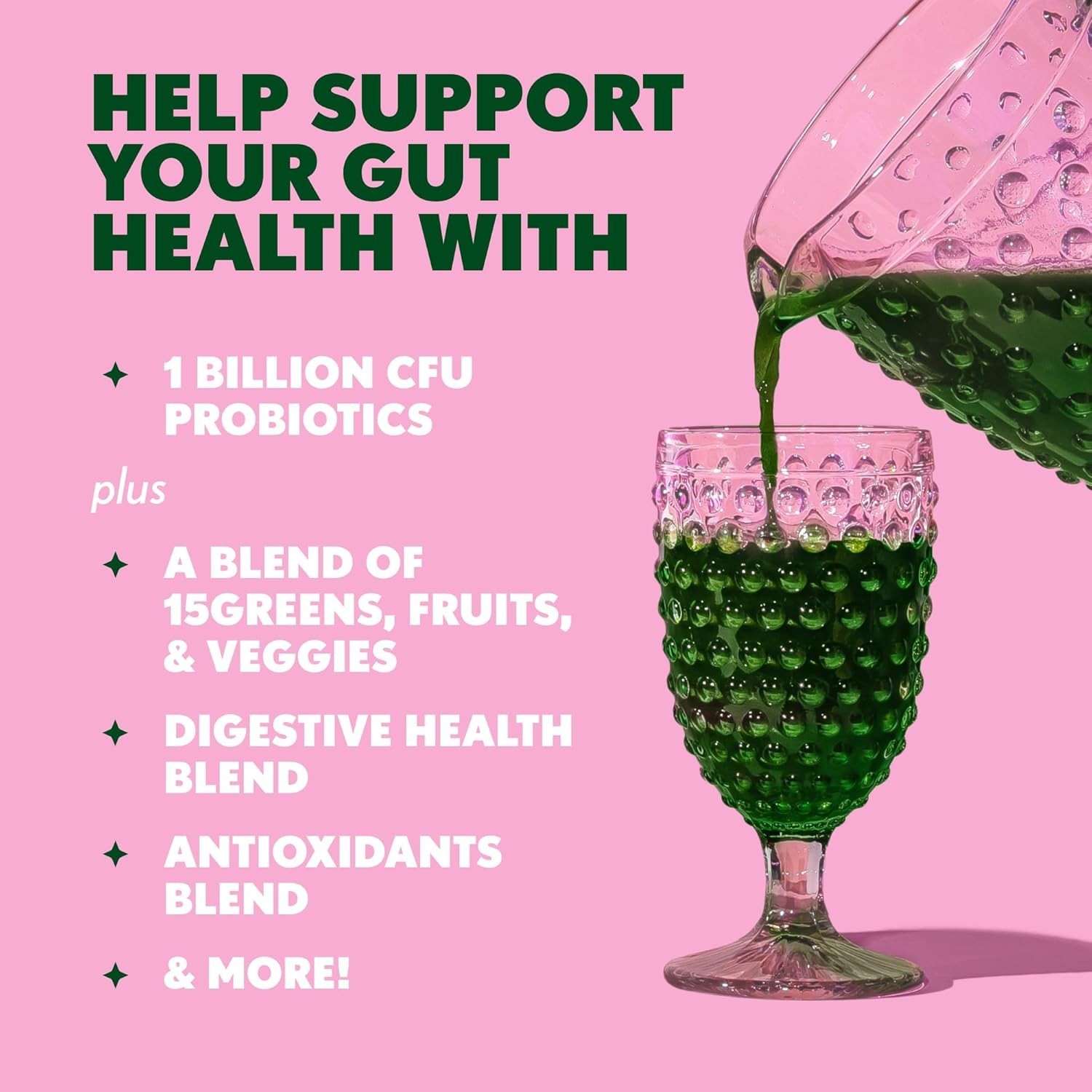 30 Servings Berry-Flavored Organic Superfood Powder with Spirulina & Probiotics