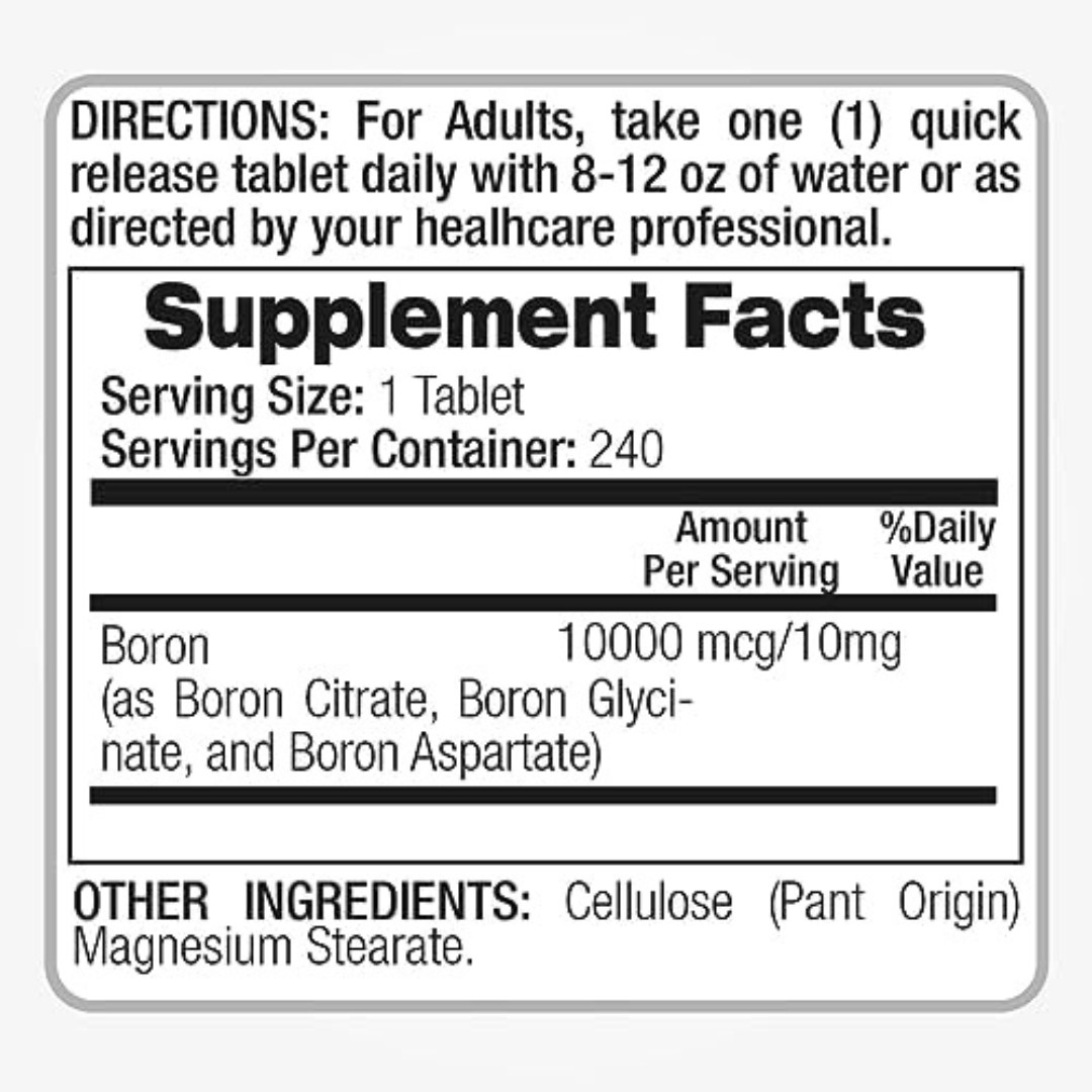 Lab | Boron |10 Mg | 240 Servings | Boron Supplement for Men | Boron