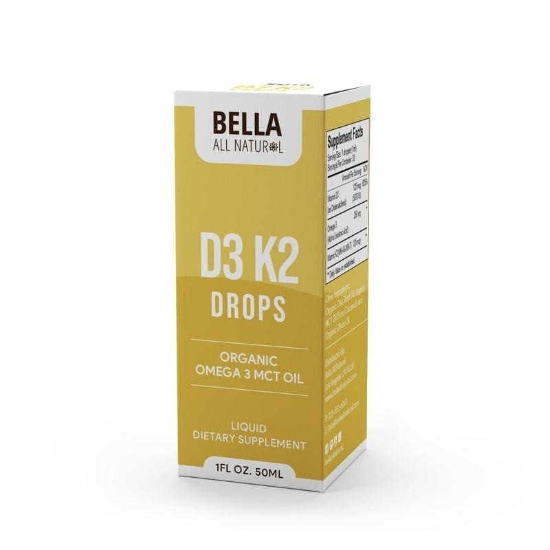 Organic D3 K2 Liquid Drops with Omega 3 & MCT Oil 50ml Daily Nutrient Support