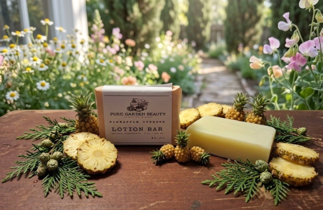 Pure Garden Beauty All Natural Pineapple Cypress Lotion Bar 3 oz