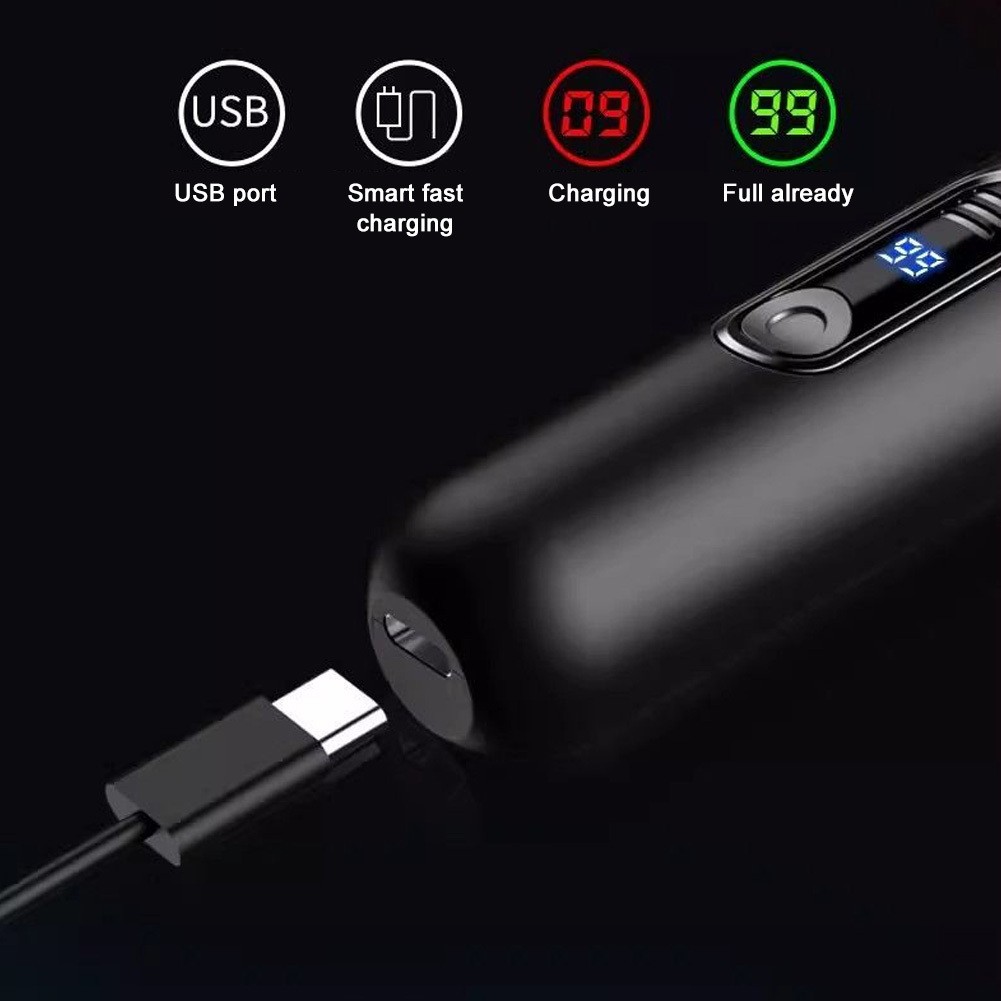 Electric Nose & Ear Hair Clipper- USB Rechargeable With LED Screen for Men Women