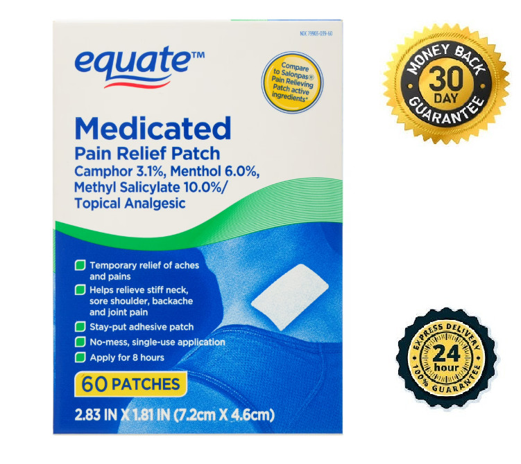 Equate Medicated Pain Relief Patch, 60 Count
