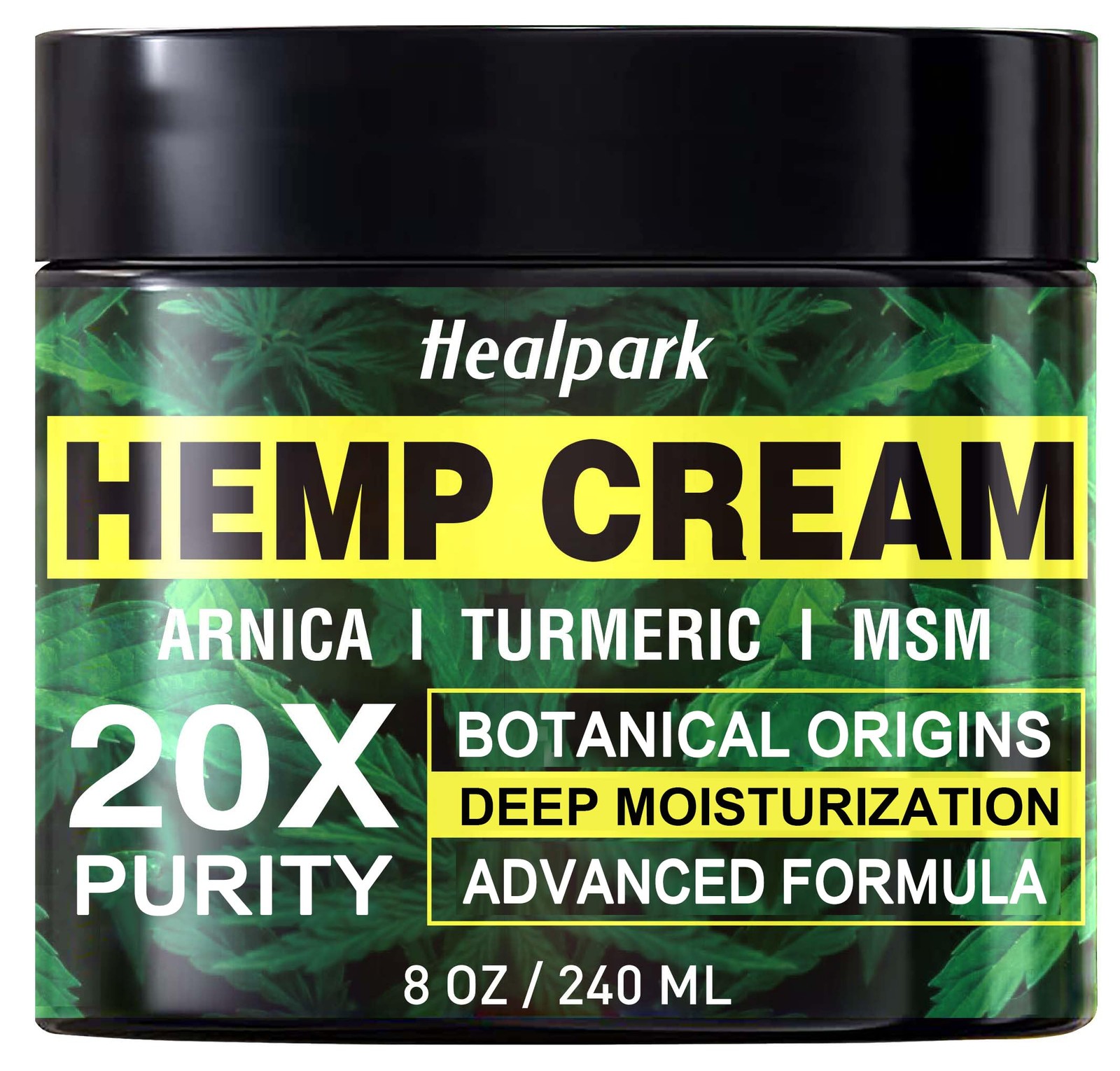 Hemp Cream Arnica MSM Turmeric Emu Oil Menthol Aloe 8 fl oz