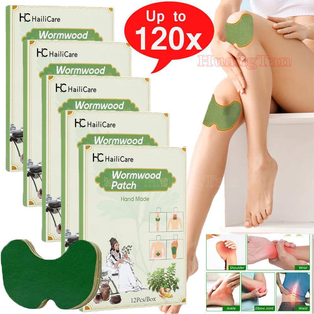 120PCS Knee Relief Patches Sticker Joint Pain Wormwood Ache Plaster Pad Health