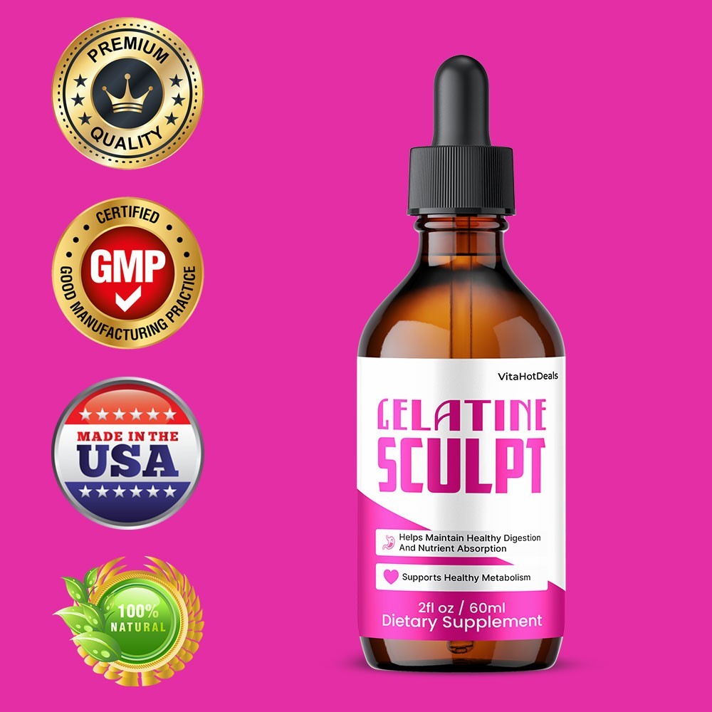 Gelatine Sculpt Drops, Max Strength Formula, GelatineSculpt Supplement (3 pack)
