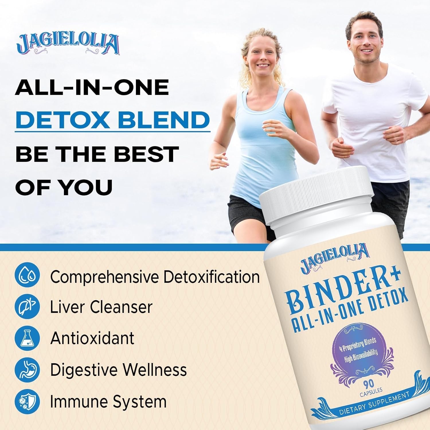 All-In-One Detox Binder Supplement 1500 MG – High Bioavailability, Liver Gut Det