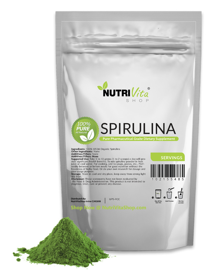 1000g 200 SERVINGS!!! 100% PURE SPIRULINA POWDER ORGANICALLY GROWN nonGMO