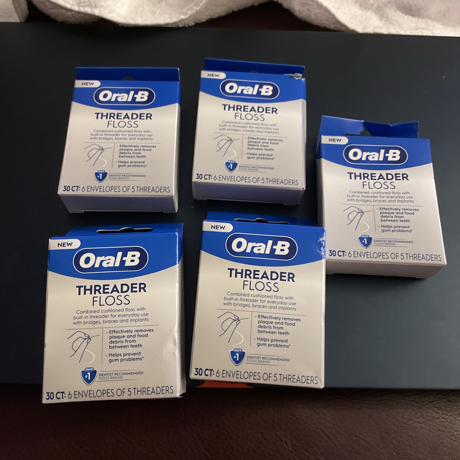 New Procter & Gamble 80775811 Oral-B Threader Floss 30 Envelopes Of 5 Threaders