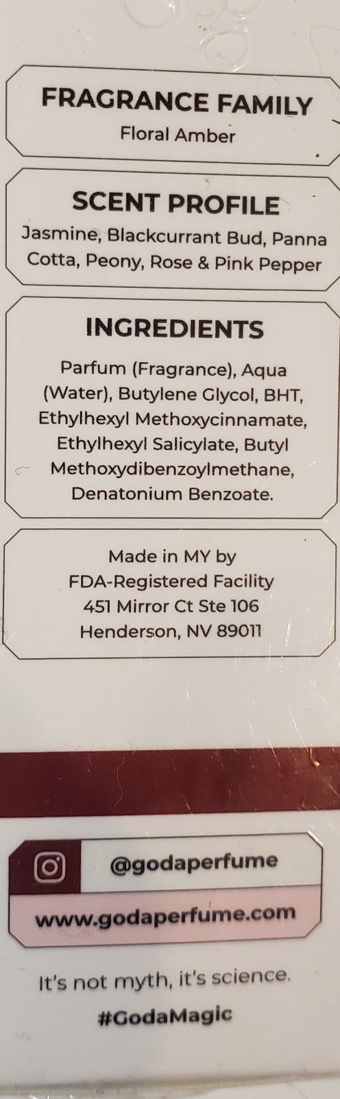 Goda For Her Pheromone Infused Perfume 0.5 fl oz Vegan Lot Of 1 New