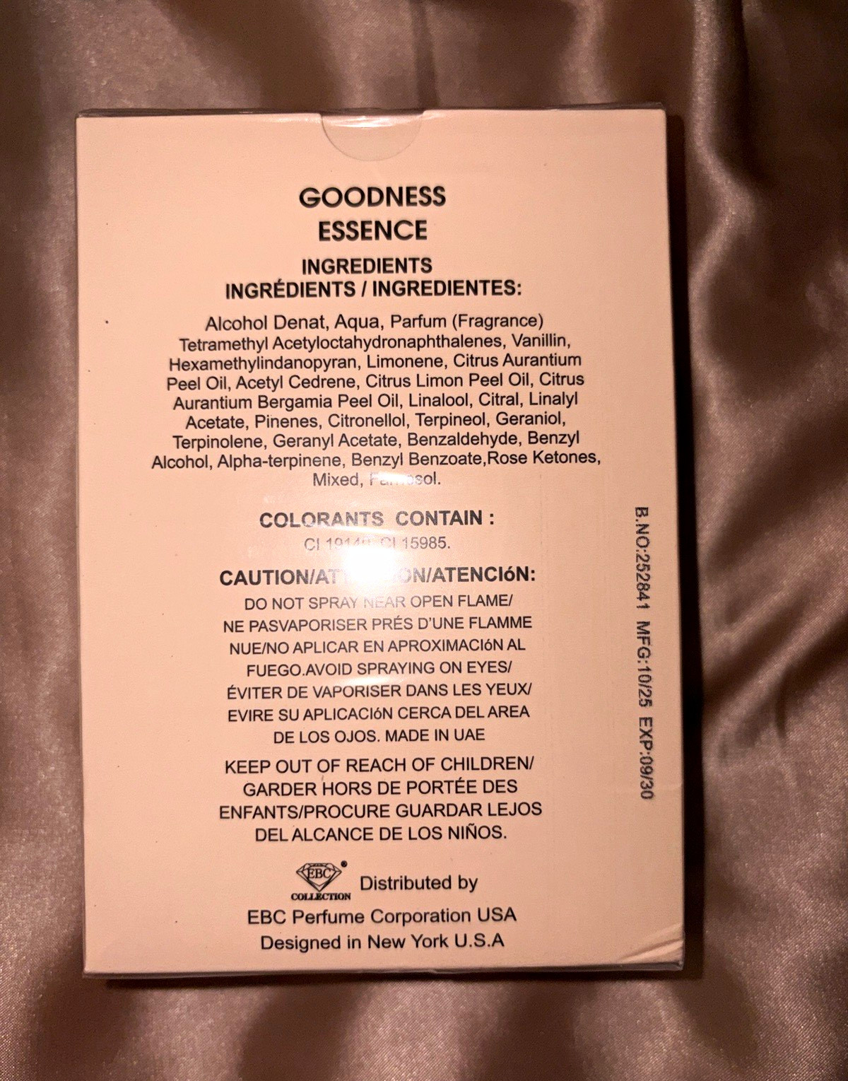 EBC Goodness Essence Eau de Parfum Spray Natural Vaporisateur 3.4 fl oz