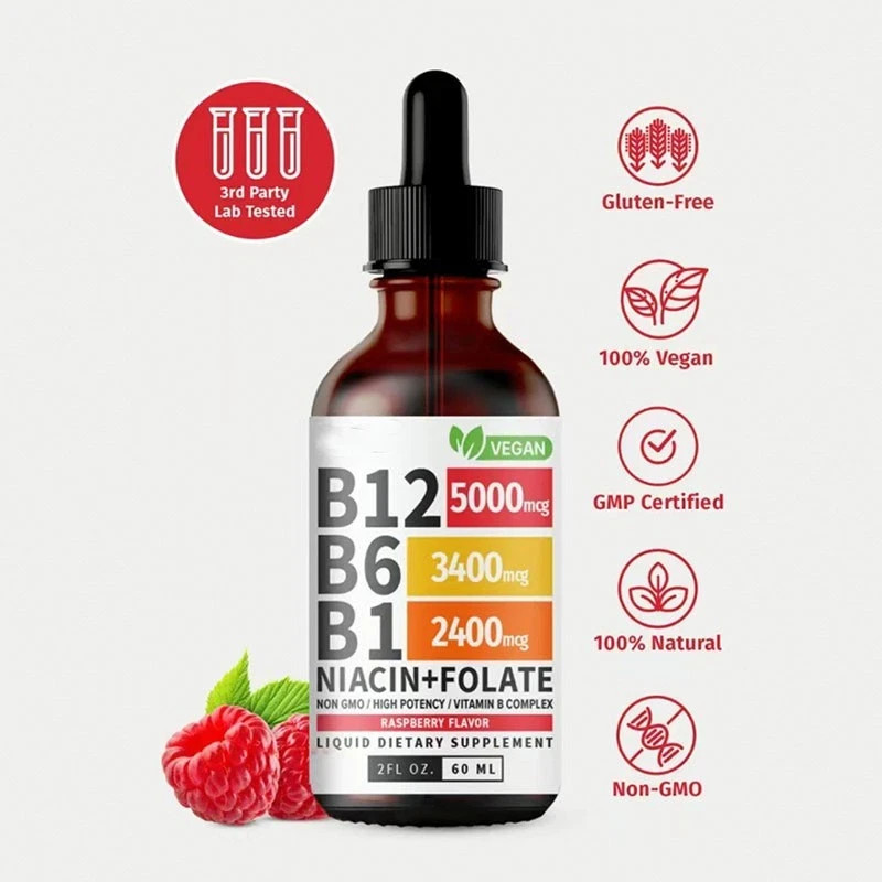 2 Pack Vitamin B12 and B6 Liquid Drops B12 Sublingual Vitamin B Complex – B 1…