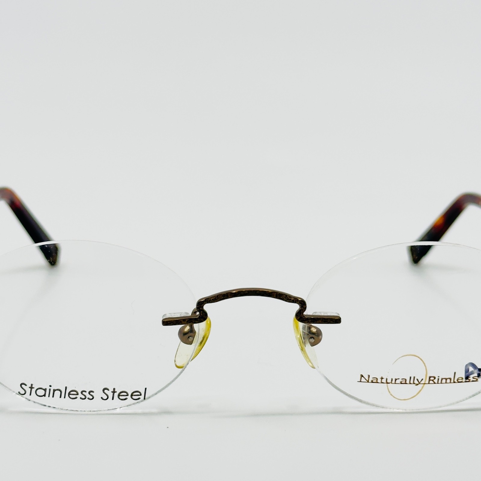 NEW NATURALLY RIMLESS NR-143 BRZ Bronze Rimless Eyeglasses N/A-20-135 B:N/A