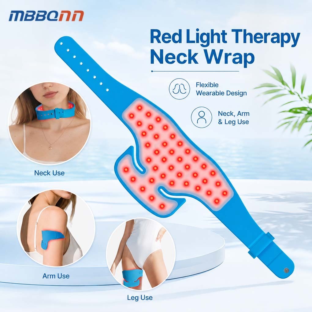 Neck Pain Relief Red Light Therapy Wrap 42 LEDs for Neck Pain and Stiffness
