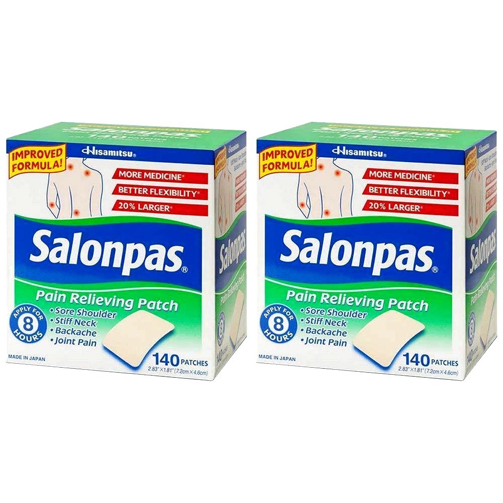 2 Packs Hisamitsu Salonpas Pain Relieving Patch Apply for 8 Hours 140 Patches