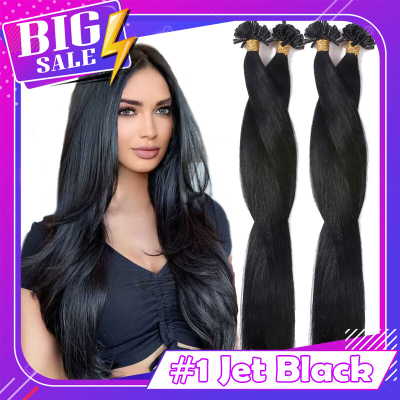 1g Hair Extensions Pre Bonded U Tip Nail Hair Keratin 100% Real Remy Human Hair