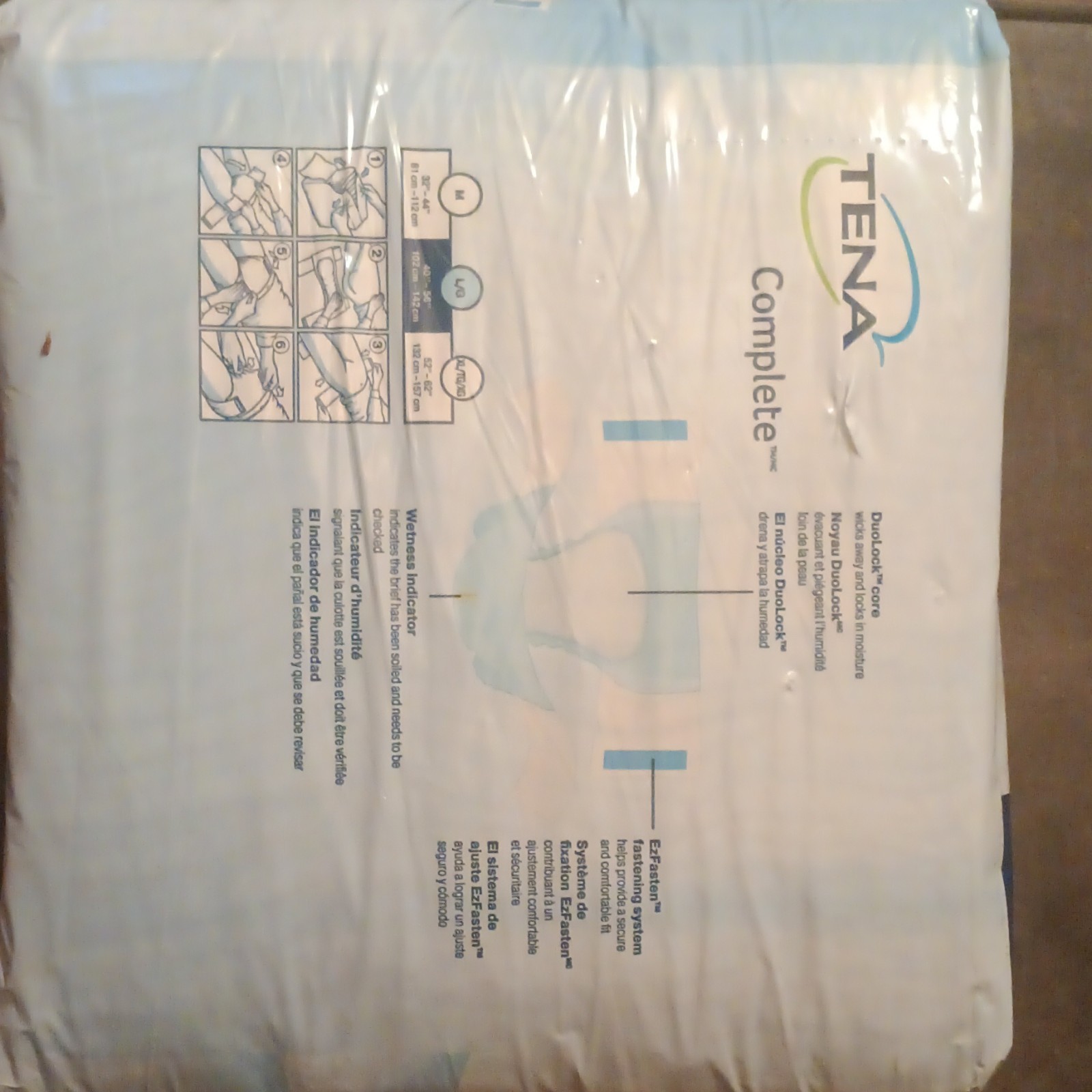 TENA Complete Plus Disposable Incontinence Briefs L/G White 24 Count