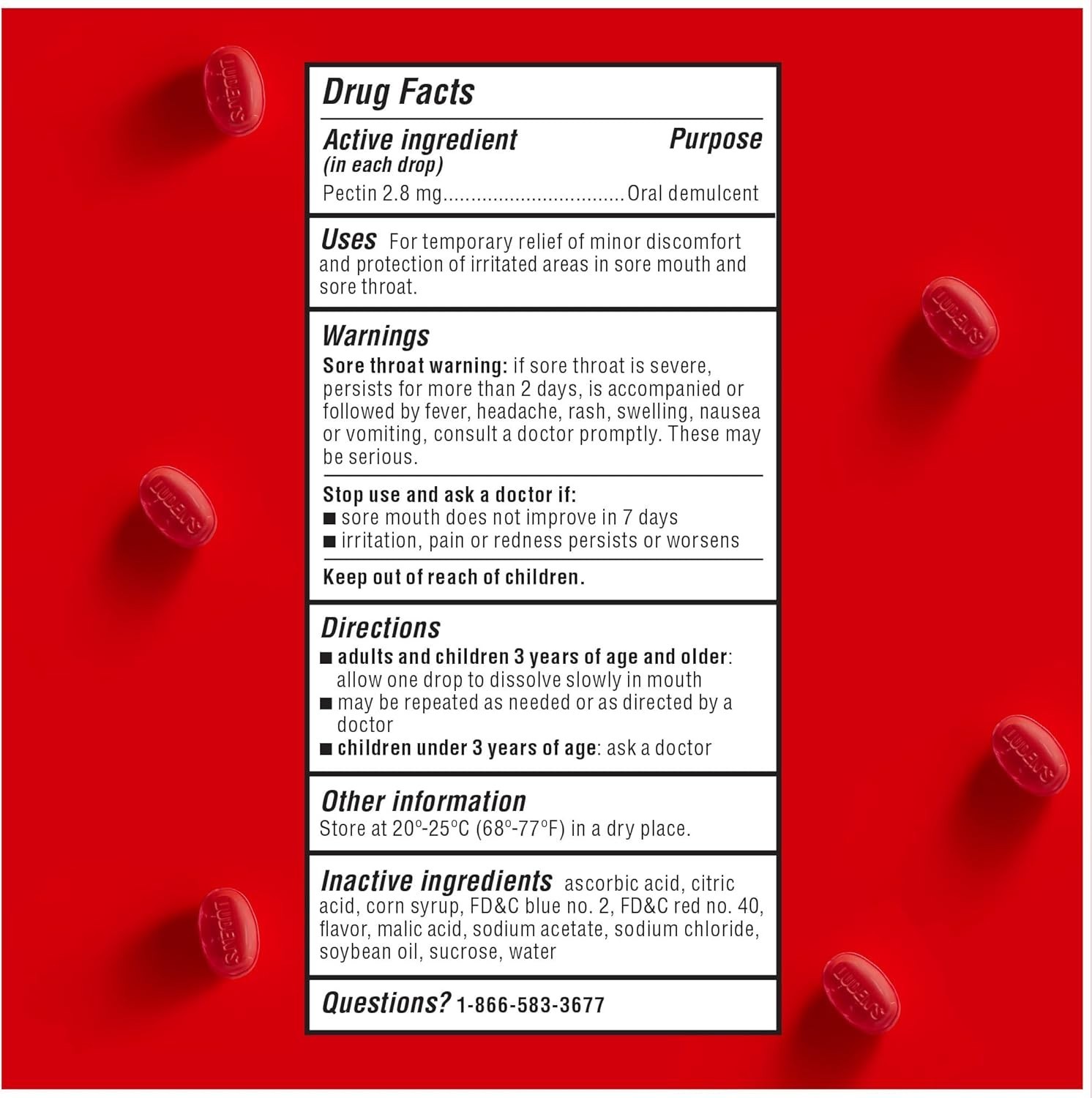 Ludens Throat Drops, Wild Cherry, 90 Drops 90 Count (Pack of 1) Cough Drops