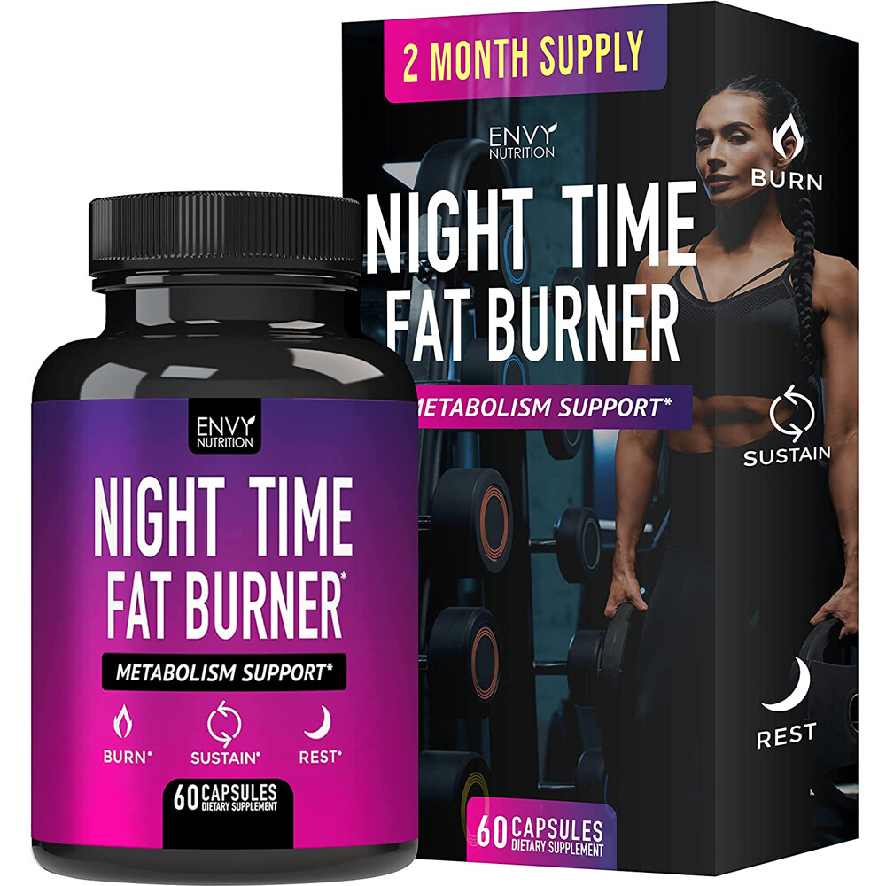 Night Time Fat Burner – Metabolism Support, Appetite Suppressant 60 Capsules