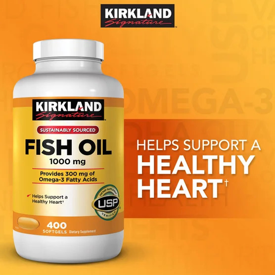 Kirkland Signature Fish Oil 1000 mg., 400 Softgels EXP 06/2028