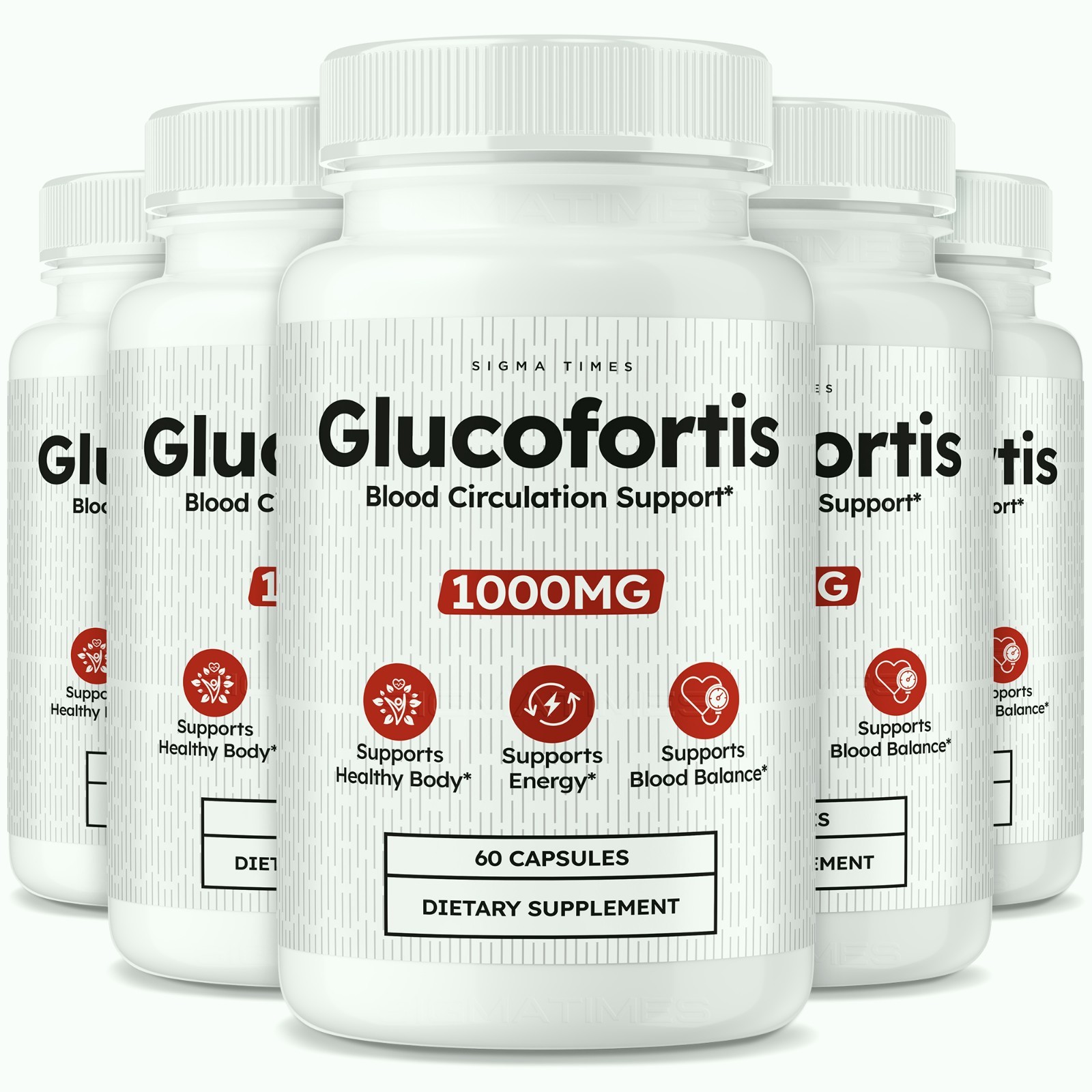 Glucofortis Capsules, Gluco Fortis Premium Blood Support Formula – 5 Pack