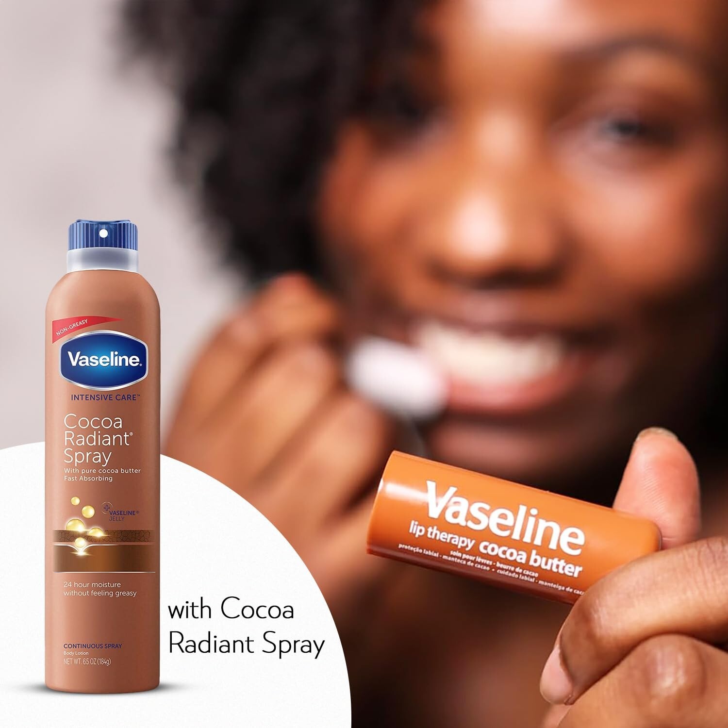 Cocoa Radiant Spray 2-Pack for Dry Skin + Lip Therapy Cocoa Butter⭐️⭐️⭐️⭐️⭐️