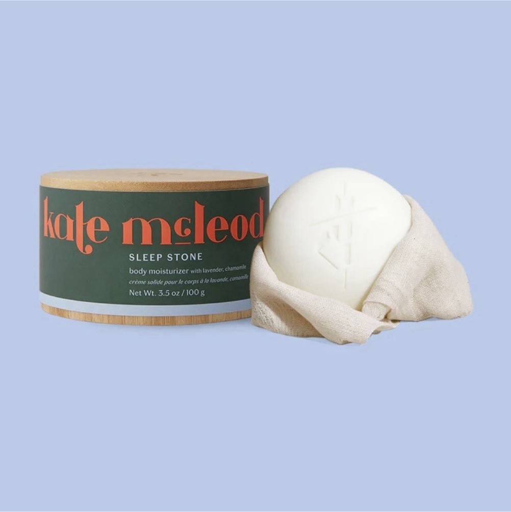 Kate McLeod Sleep Stone Body Moisturizer Bar Lavender Chamomile 3.5 oz Hydrating