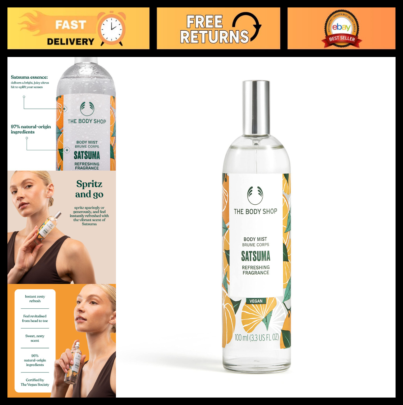Refreshing Body Mist Spray | Lightweight Vegan Fragrance for All Skin Types | 10
