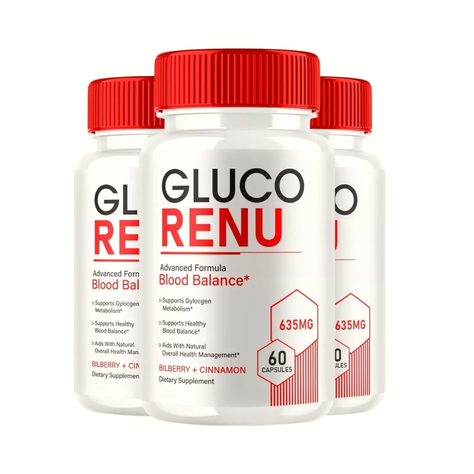 3-Pack Gluco Renu, Glyco Optimizer Blood Balance GlucoRenu Pills – Capsules 180