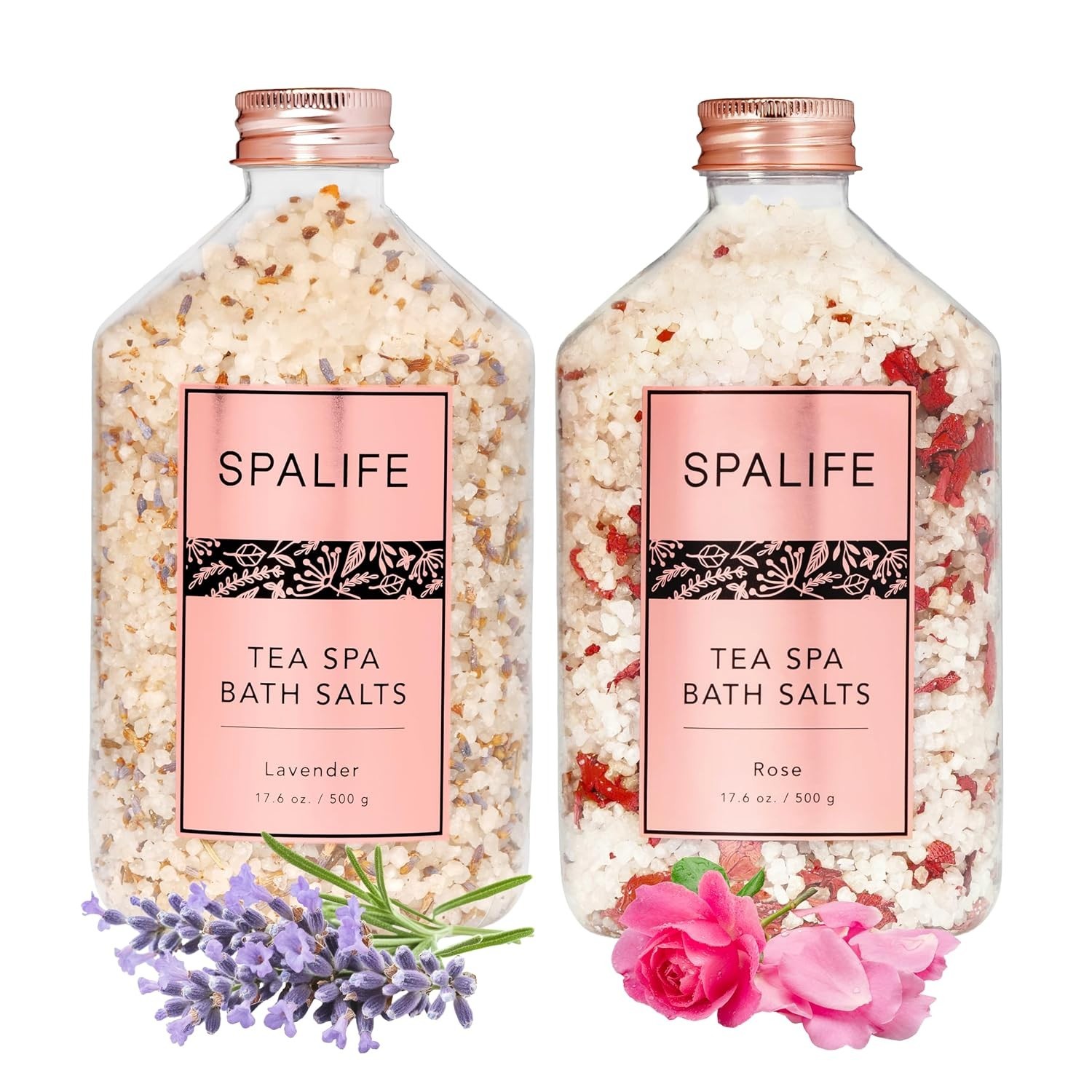 Effervescent Rose & Lavender Bath Salts for Women Relaxing | All Natural Arom…