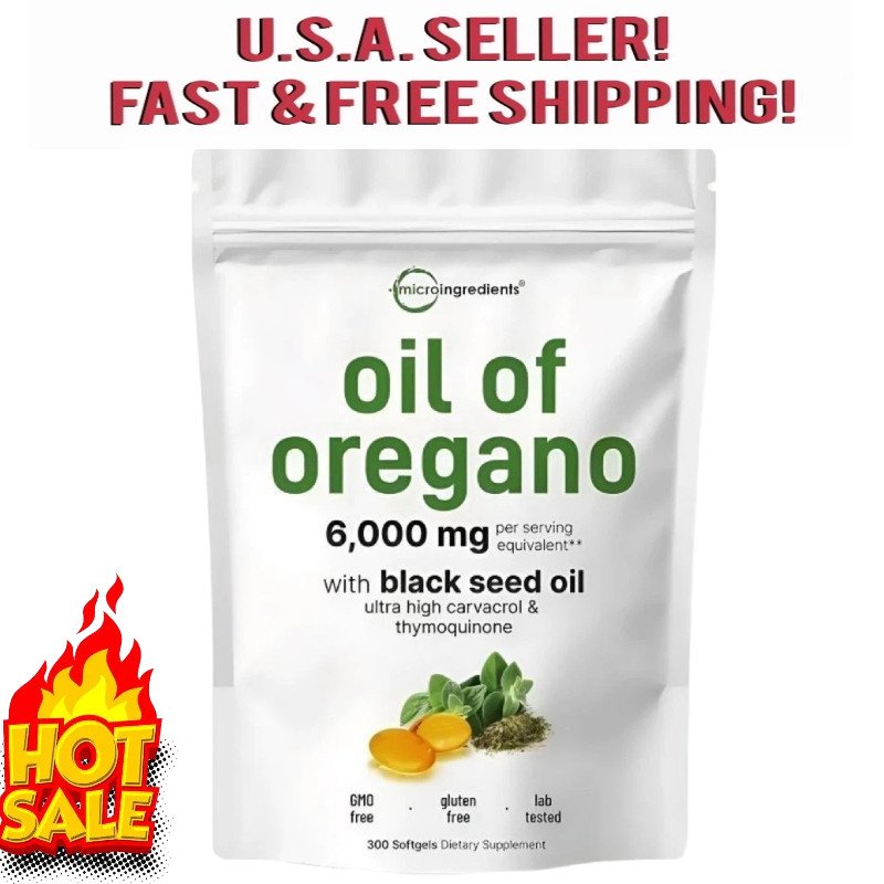 2 in 1 Oil of Oregano & Black Seed Softgels Count with Carvacrol,Immune Support