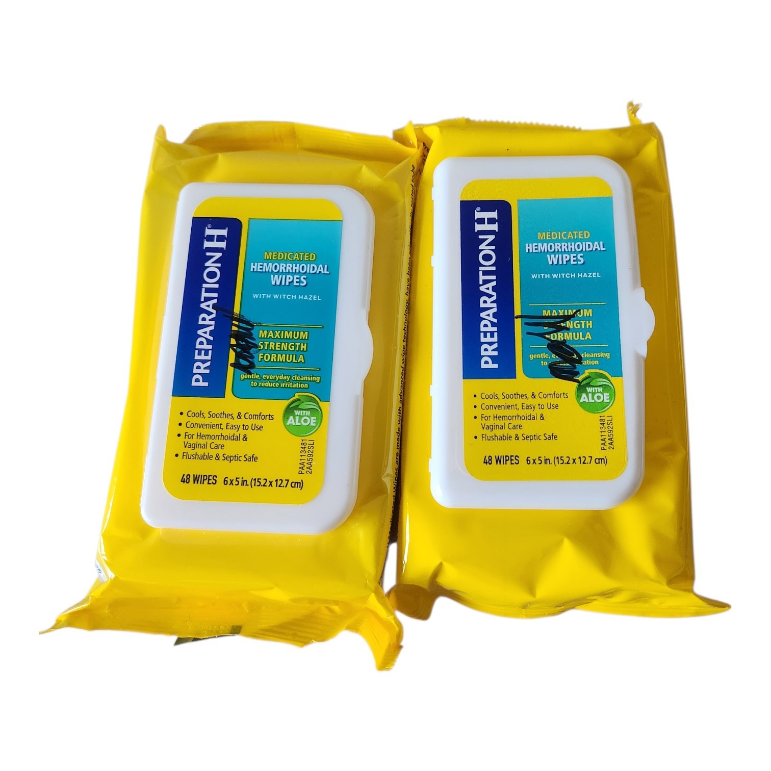 Preparation H Hemorrhoid Flushable Wipes Witch Hazel for Skin Irritation Aloe