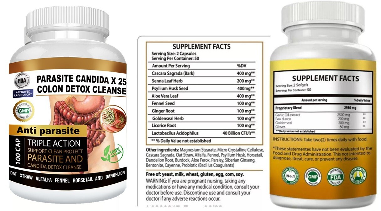 Parasite Cleanse Detox kit 200 Caps Body Boost Health Ultra Blast Quick garlic