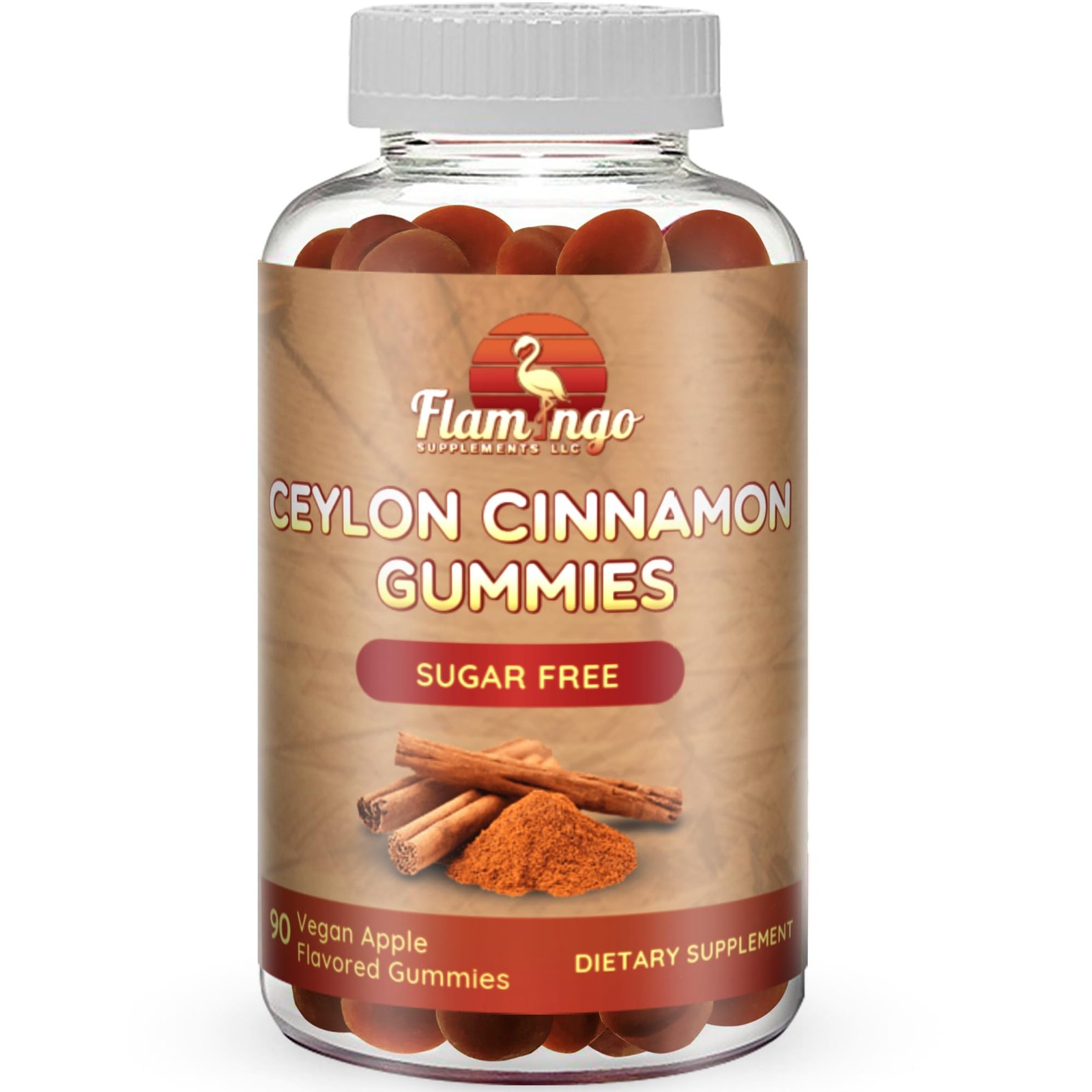 Sugar Free Ceylon Cinnamon Gummies 90 Count (Pack of 1)
