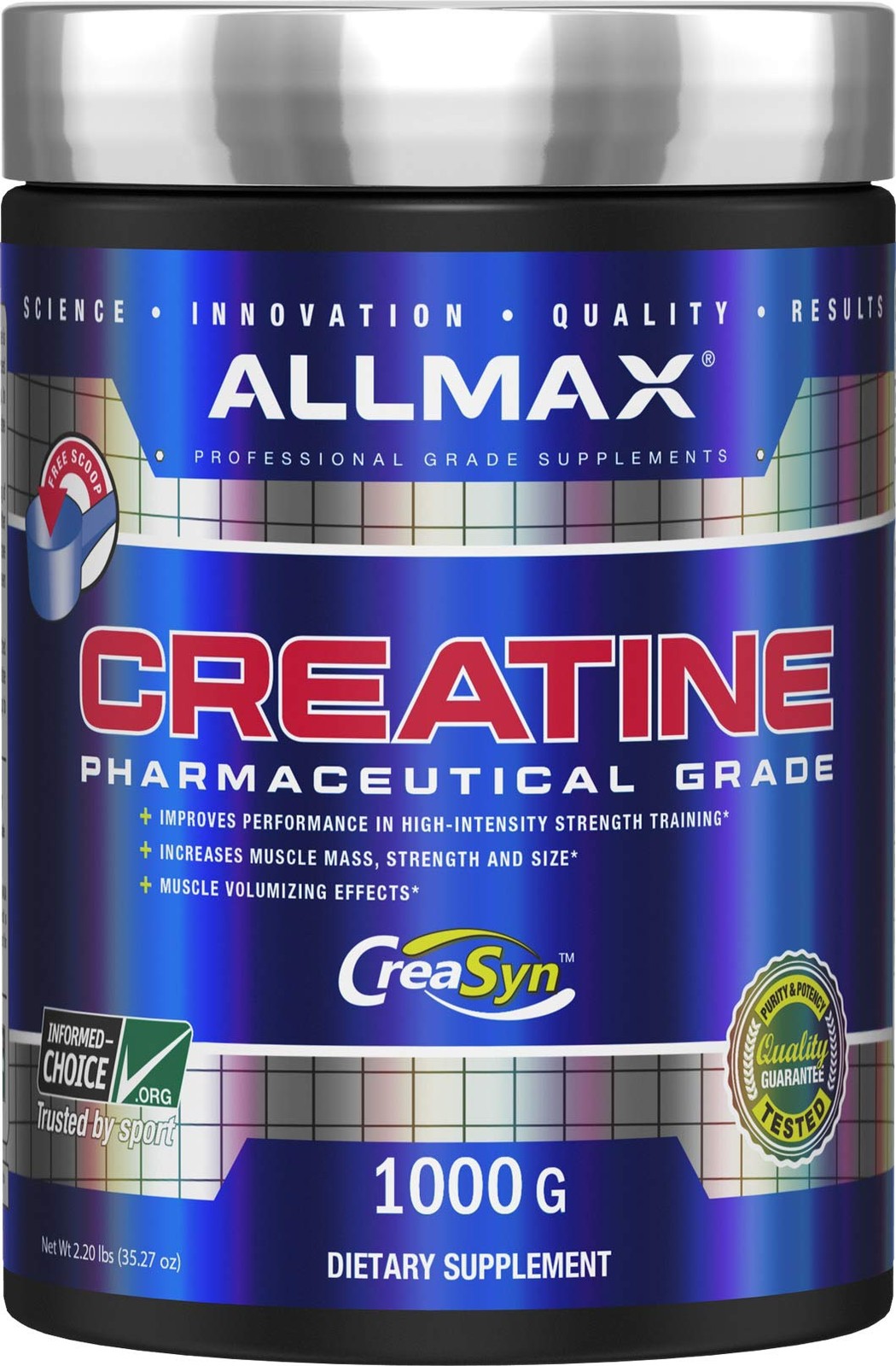 ALLMAX Creatine Monohydrate Powder, 2.2 Pound (Pack of 1), No Color