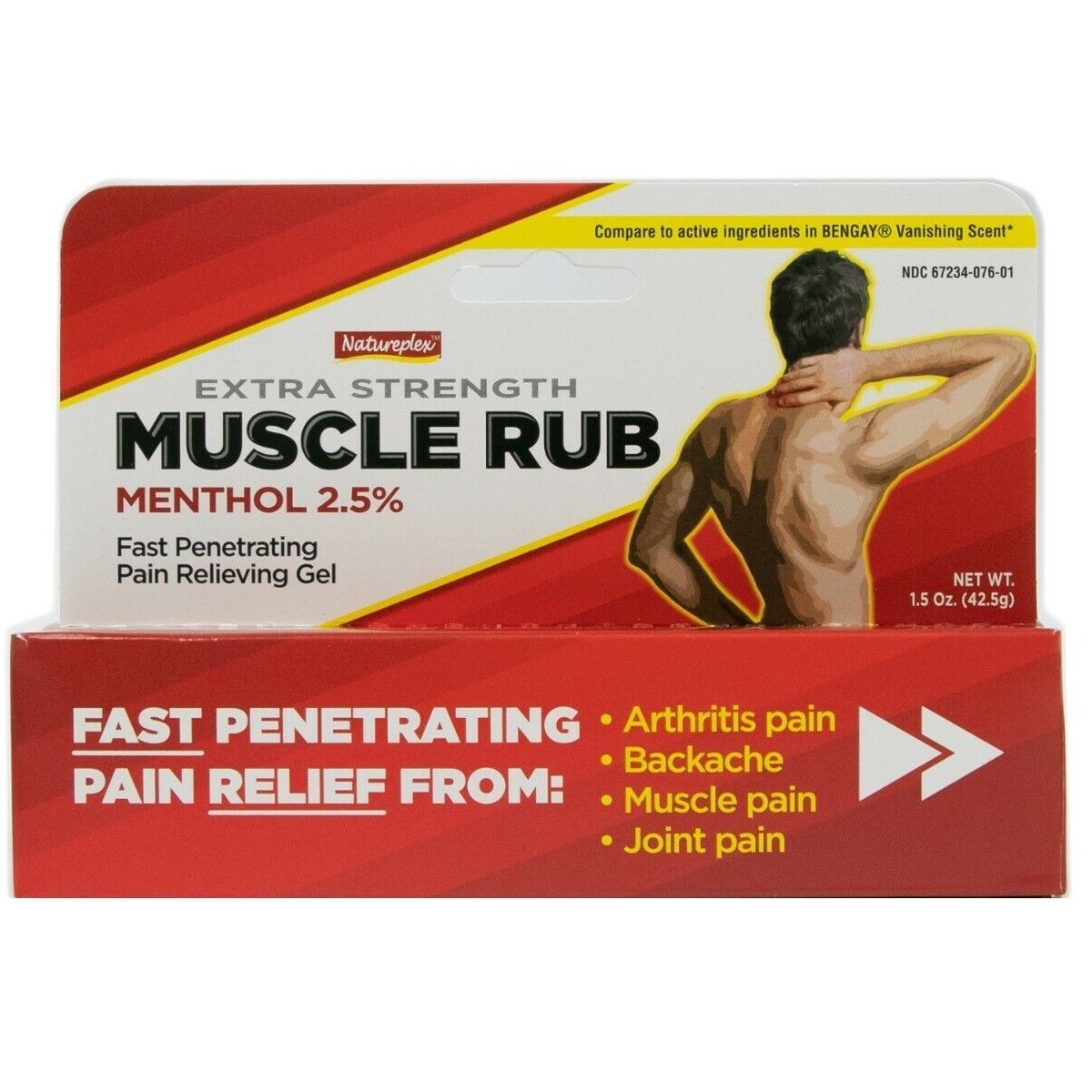 5 Natureplex Muscle Rub Menthol 2.5% Arthritis Pain Relieving Gel 1.5 oz 01/2027
